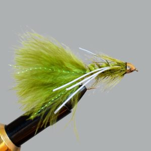 woolly bugger olive rubber legs (conehead)