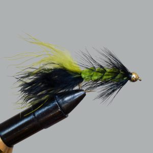 woolly bugger olive/black crystal (beadhead)